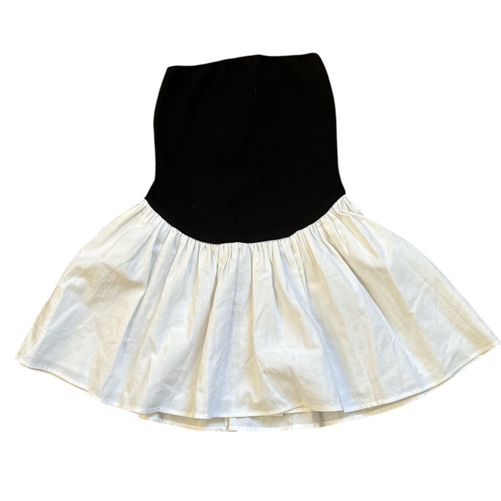 MESHKI Hannah Knit & Linen Mini Dress - Black &  White Mini Dress - Size S - NWT